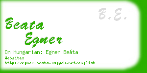 beata egner business card